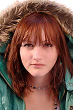 Teen girl wearing winter coat