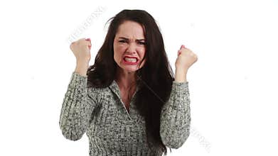 Angry and frustrated woman.