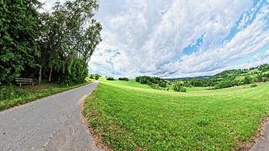 Time-lapse footage of fields and meadows in the Bavarian Forest near the town of Grafenau, Germany