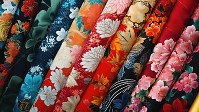 A collection of colorful fabrics draped over a wall, ideal for home decor or textile design inspiration