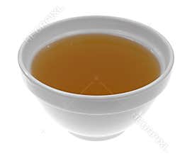 Bowl of clear chicken broth
