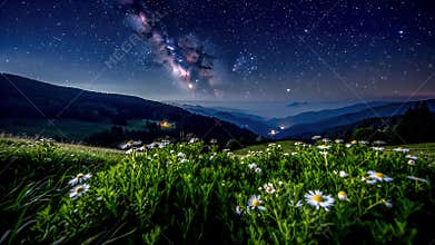 Expansive Milky Way Arching Across a Meadow Under a Velvet Night Sky