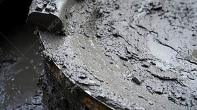Close up Shows Wet Concrete Inside a Mixer During Daytime