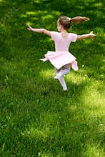 Carefree child dancing