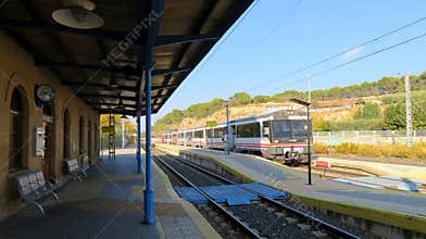 Railway station in Tafalla, Navarra, Spain October 16, 2025