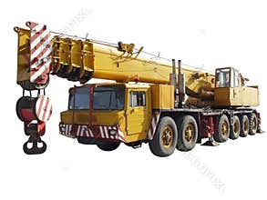Truck crane isolated