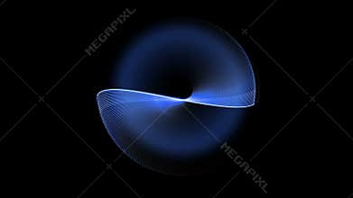 Blue circle in motion, rotating