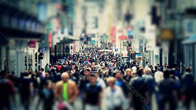 City Pedestrian Traffic Brussels Tilt Shift
