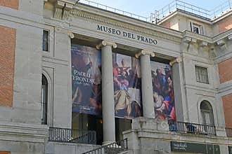 Facade of the Prado Museum in Madrid, Spain
