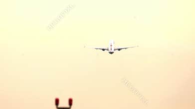 Footage of an airplane taking off