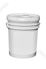 White plastic 5 gallon bucket, isolated