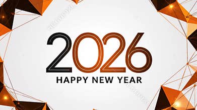 2026 happy new year celebration festive digital animation abstract design