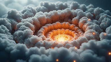 AI Explosive orange aerial view