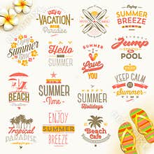 Set of summer vacation and travel type design