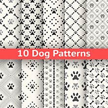 Set of animal seamless vector pattern