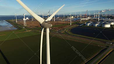 Eemshaven Wind Energy Production, aerial views.
