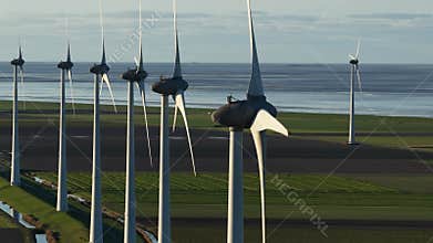 Eemshaven Wind Energy Production, aerial views.