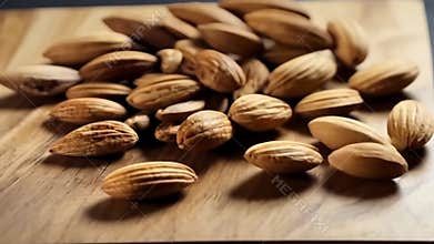 Almonds on Wooden Board: A Delicious and Nutritious Snack