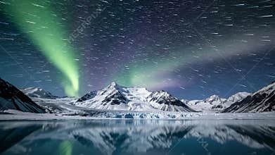 Dynamic Atmospheric Glow: Showcasing the fluid, ethereal movement of green, purple, and pink auroral curtains as they undulate