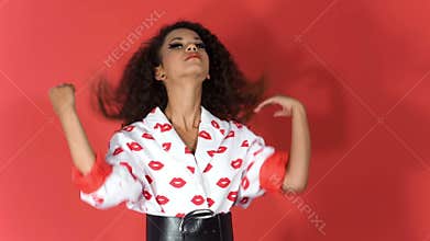 Portrait Of Fashion African Model In Studio