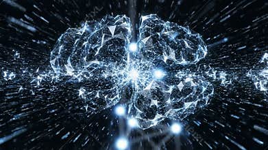 4K Cyber Brain Plexus Animation