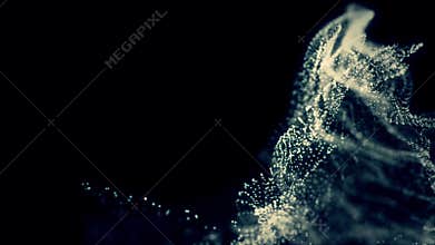 Abstract blue motion background with cloud of dots