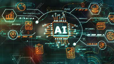 Artificial intelligence chip with digital HUD interface concept