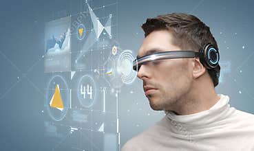 Man in futuristic glasses