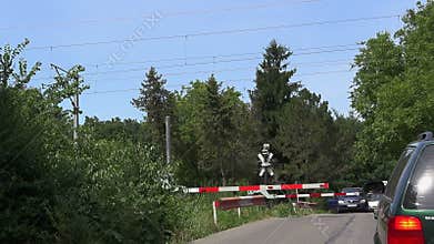 Train passing a closed road,cross road