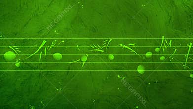 Animated background with musical notes, Music notes - LOOP