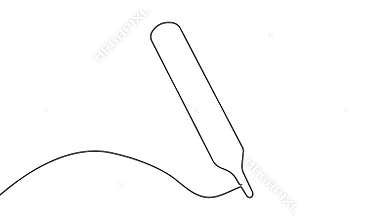 Temperature measurement icon one line art animation simple style medical loop