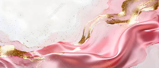 Elegant Flowing Pink and Gold Artistic Gradient