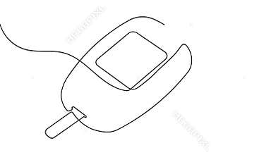 Animated glucose meter one line drawing minimalist diabetes motion loop video