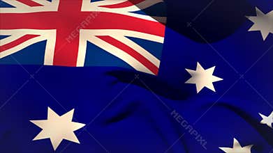 Digitally generated australia flag waving