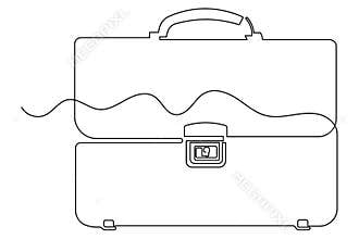 Briefcase one line drawing in modern clean minimalist isolate outline style