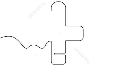 Animated medical cross symbol single line drawing minimal