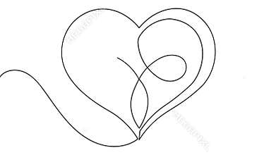 Love shape icon one line art animation video