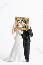 Couple wedding cake topper isolated