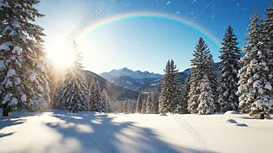 Snow Covered Pine Forest Winter Wonderland Nature Scenery