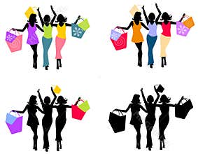 Women Shopping Silhouettes 2