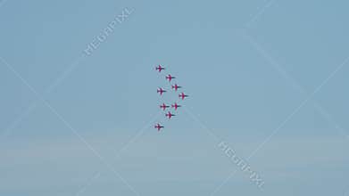 Red Arrows Aerobatic Jet Formation Flying