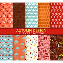 10 Seamless Patterns - Autumn Set