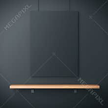 Shelf and black poster