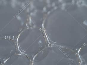 Clear bubbles form intricate, interconnected patterns