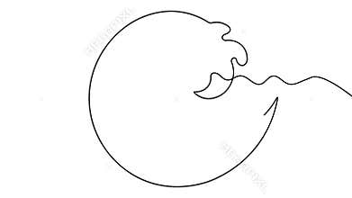 Animated sea surf continuous line drawing minimal water element loop