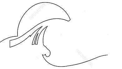Seamless loop animation of a sea wave one line art simple