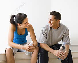 Man and woman talking