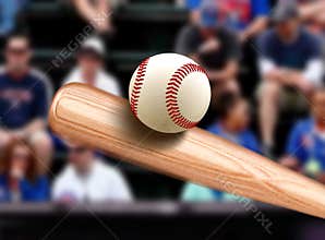 Baseball Bat Hitting Ball