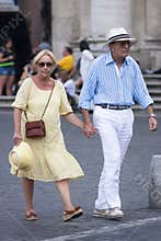 Elegant elderly couple