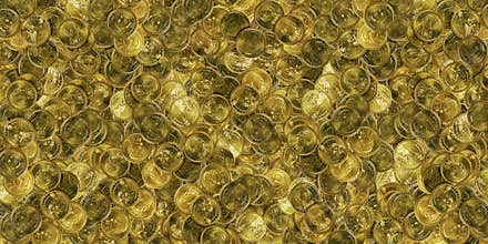 Huge pile of gold coins